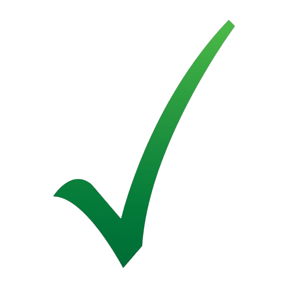 Grünes Checkmark-Zeichen, um etwas Gutes zu symbolisieren. 
