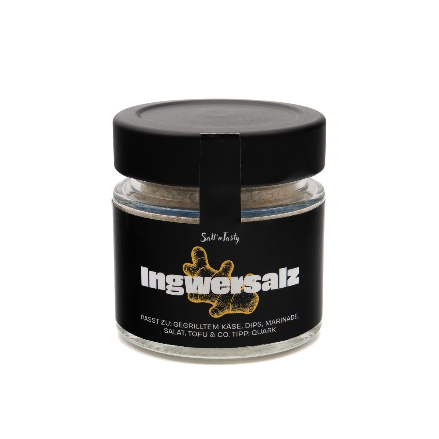 Ingwersalz im Glas von SaltnTasty – würziges Gewürzsalz mit Ingwer